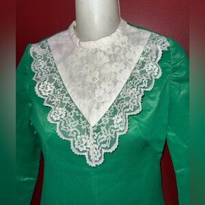 70s lace collar dress